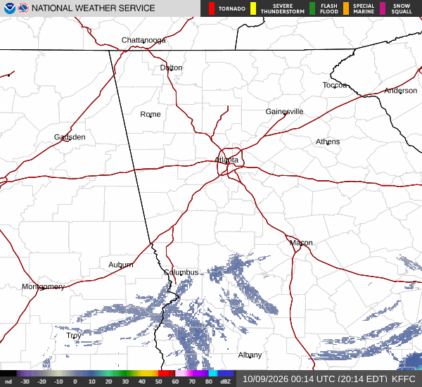 Animated radar loop for the area around Ballentine Pointe